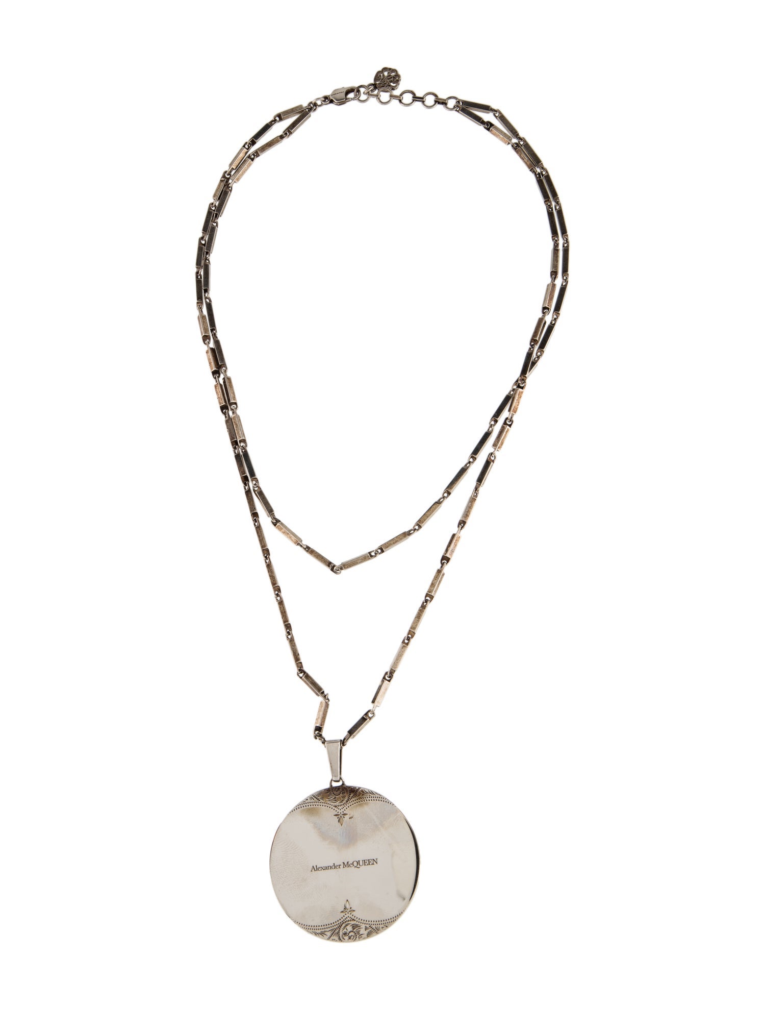 Alexander McQueen Logo Medallion Pendant Necklace