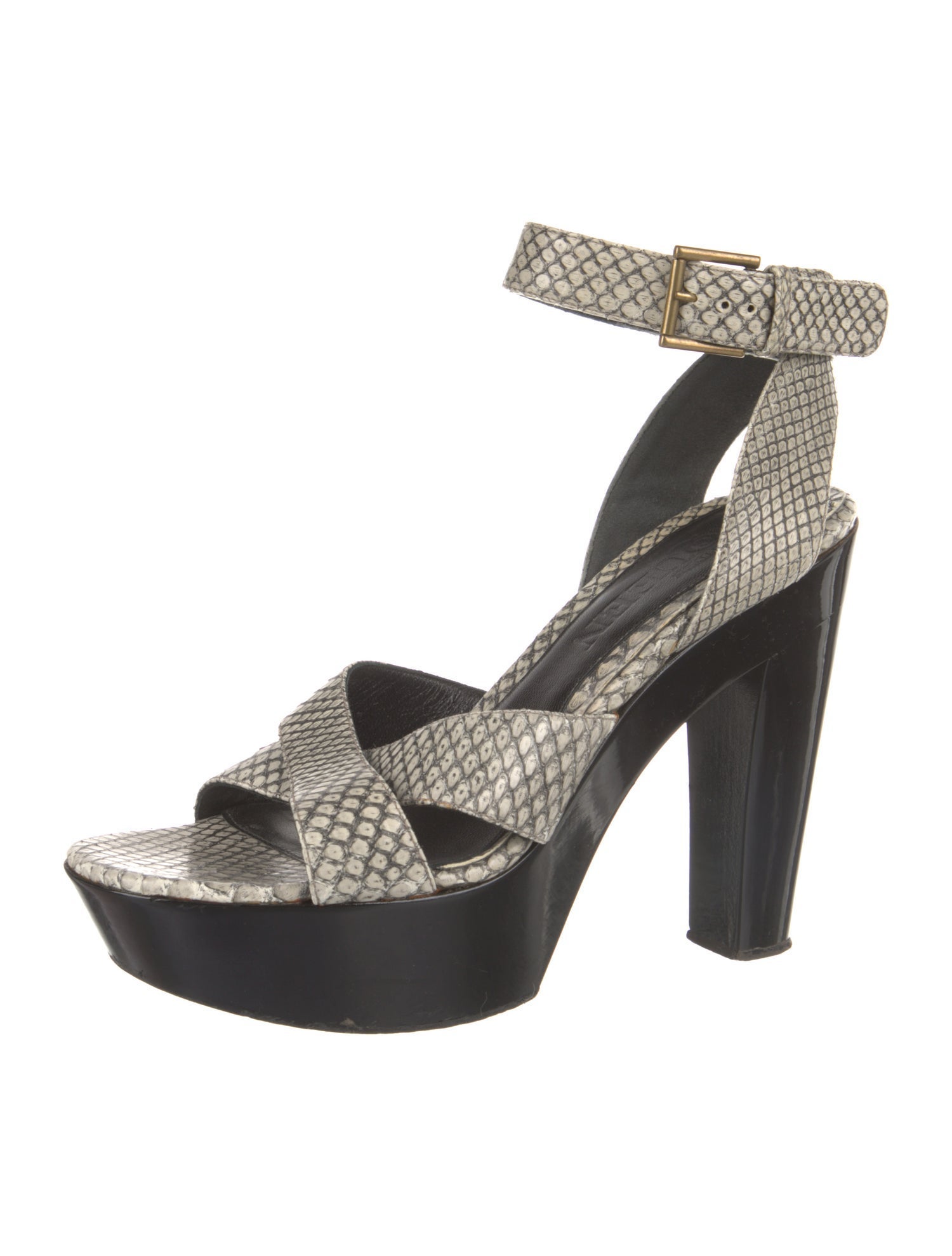 Alexander McQueen Snakeskin Animal Print Sandals