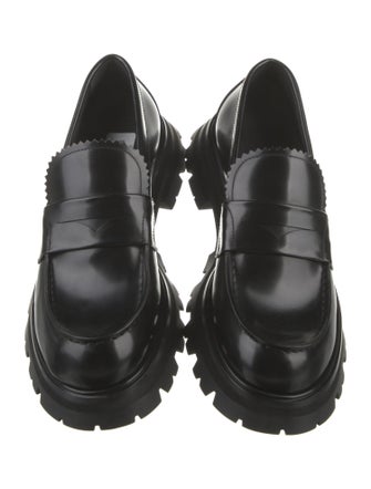 Alexander McQueen Leather Scalloped Accent Loafers