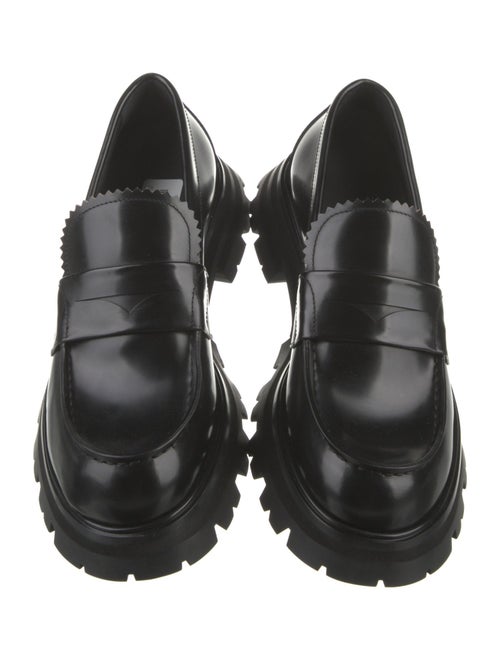 Alexander McQueen Leather Scalloped Accent Loafers