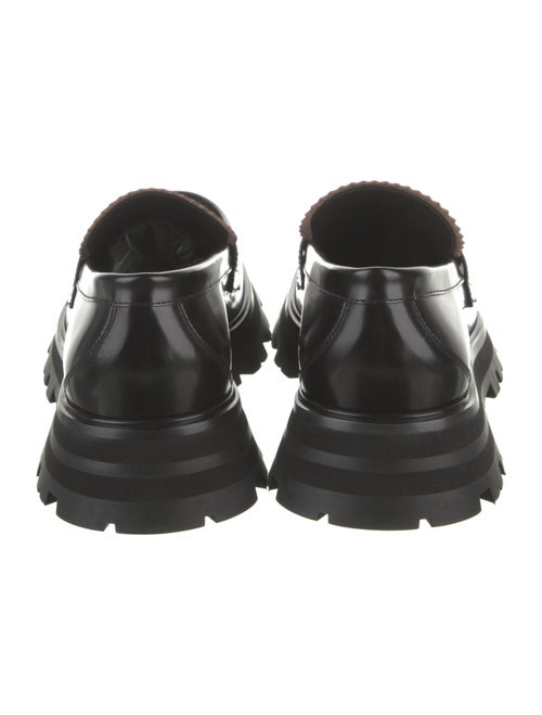 Alexander McQueen Leather Scalloped Accent Loafers