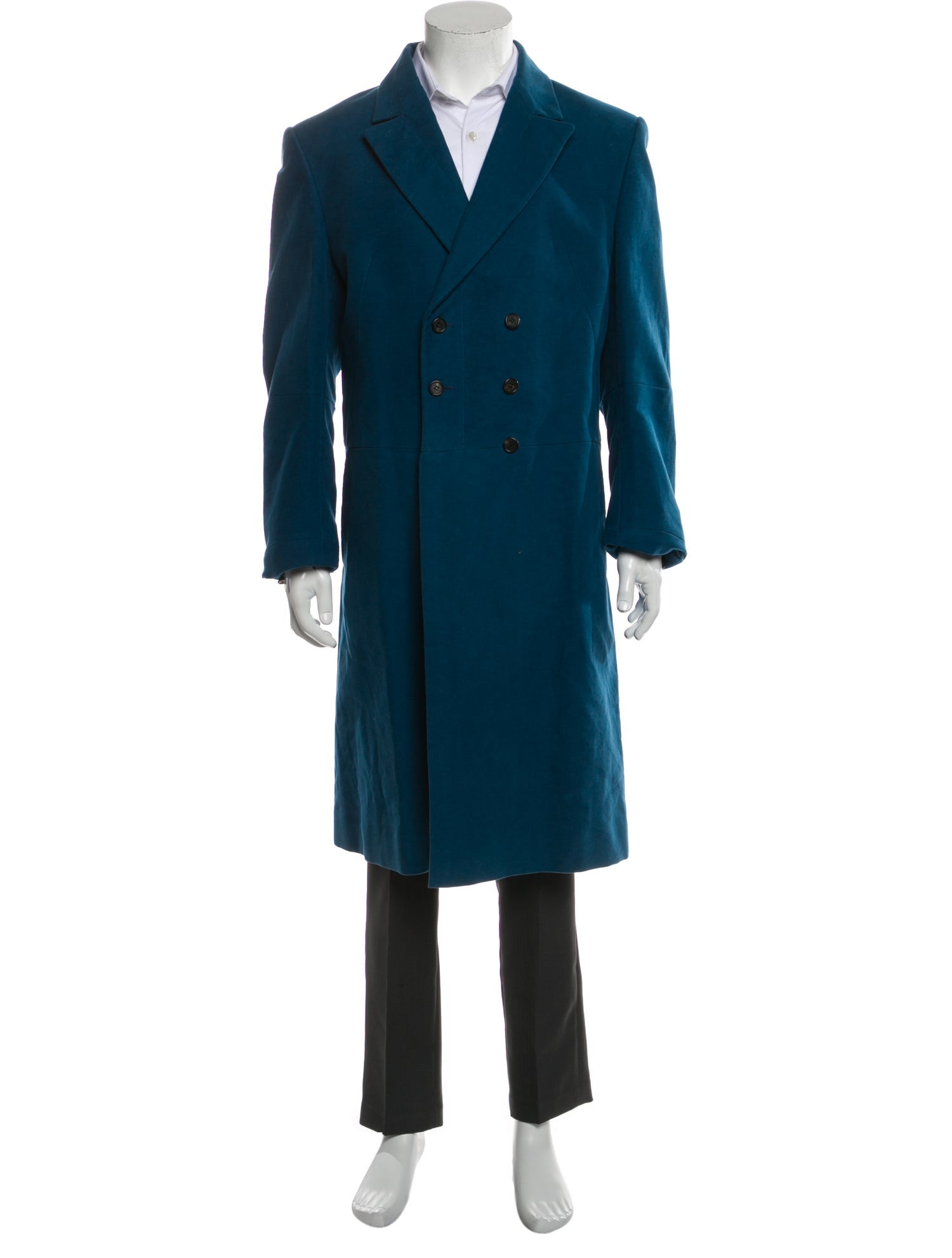 ALEXANDER MCQUEEN MIDNIGHT BLUE WOOL TRENCH COAT Burberry