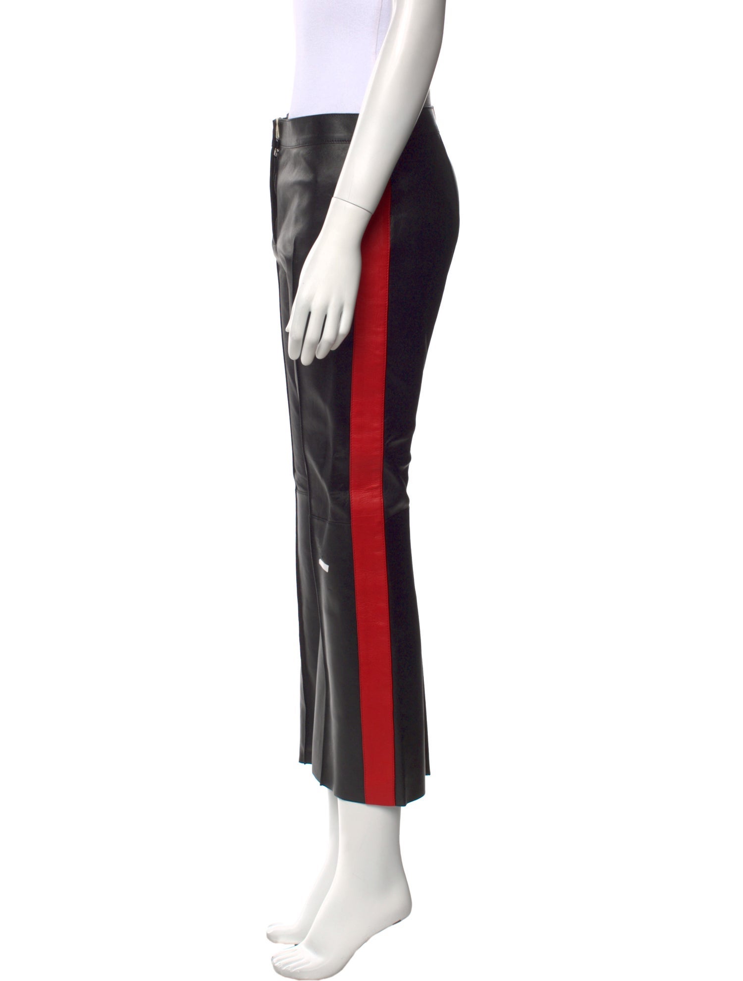 Alexander McQueen Lamb Leather Wide Leg Pants
