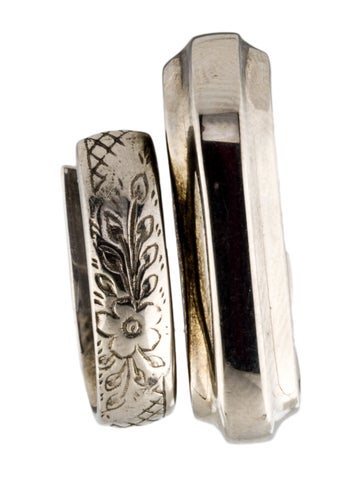 Alexander McQueen Ear Cuff Punk Floral Engraved Single Earring