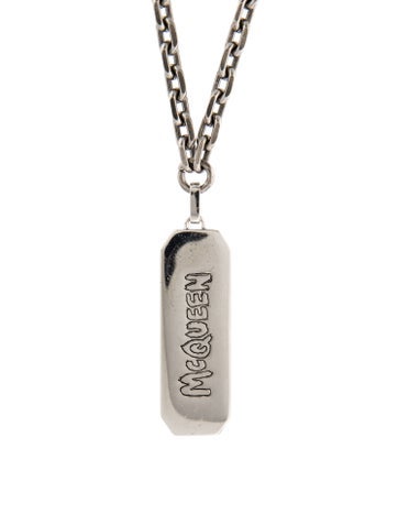 Alexander McQueen Pendant Necklace Graffiti Logo