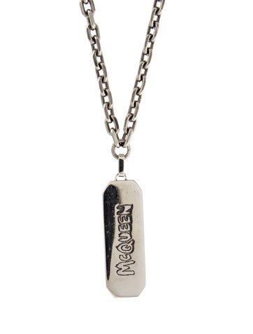 Alexander McQueen Pendant Necklace Graffiti Logo