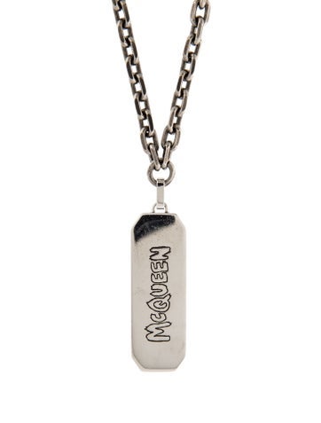 Alexander McQueen Pendant Necklace Graffiti Logo