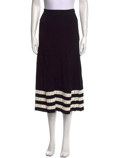 Alexander McQueen Striped Midi Length Skirt