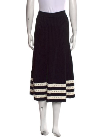 Alexander McQueen Striped Midi Length Skirt