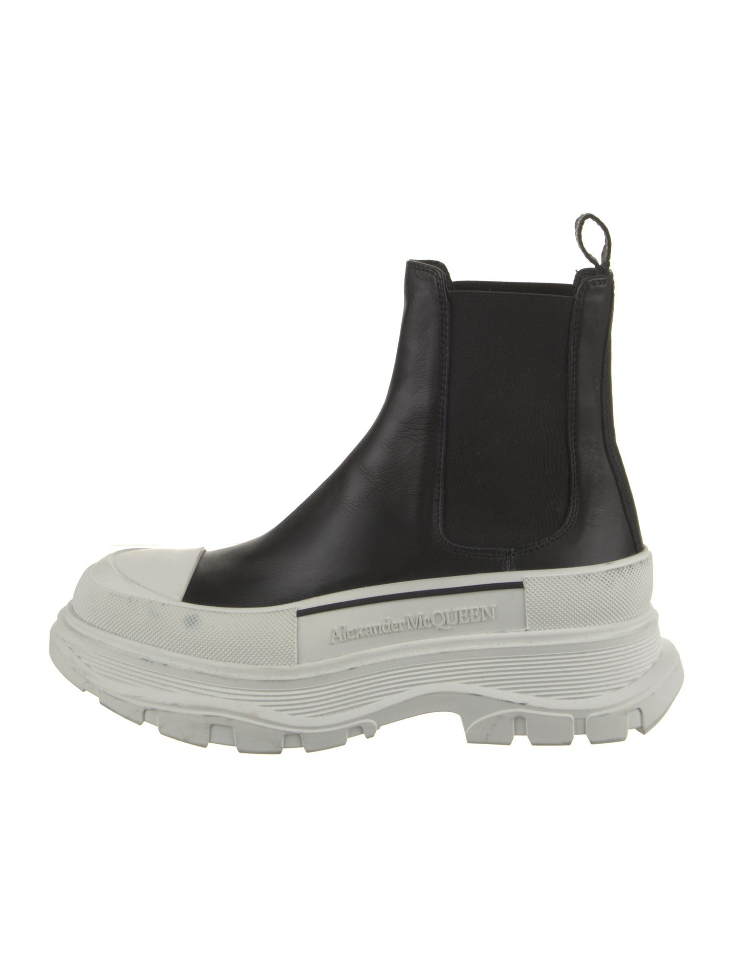Alexander McQueen Leather Colorblock Pattern Chelsea Boots