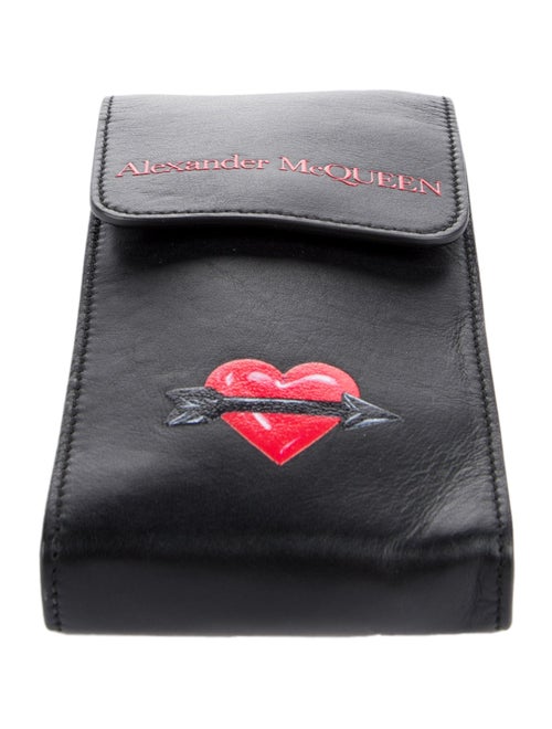 Alexander McQueen Red Lips Mobile Black Case Shoulder Bag