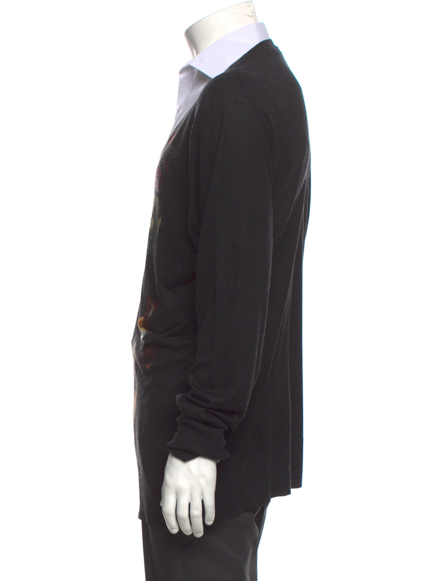 Alexander McQueen Graphic Print V-Neck Pullover