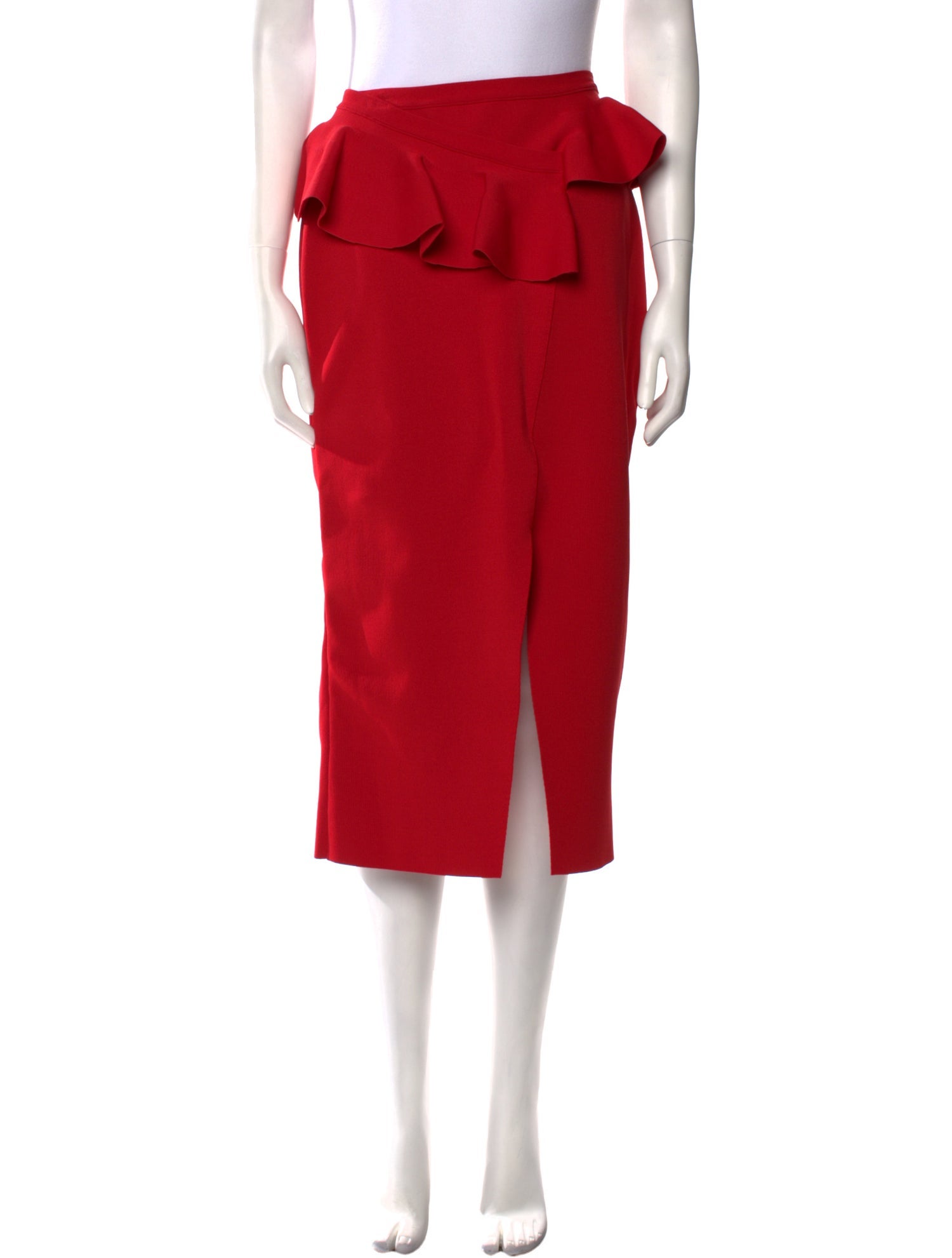 Alexander McQueen Ruffle Embellishment Midi Length Skirt