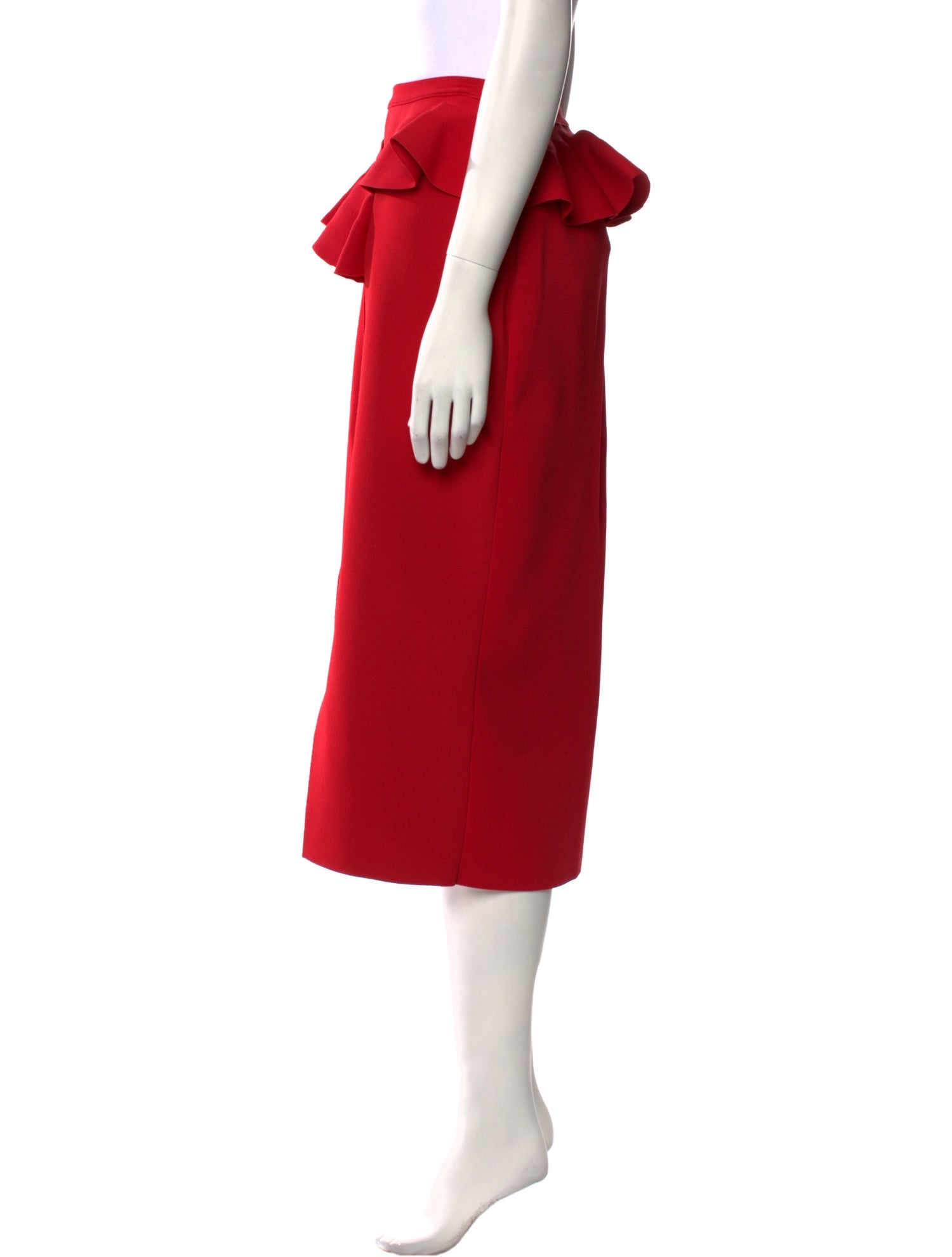 Alexander McQueen Ruffle Embellishment Midi Length Skirt