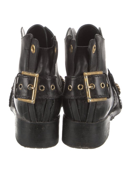 Alexander McQueen Leather Chain-Link Accents Combat Boots