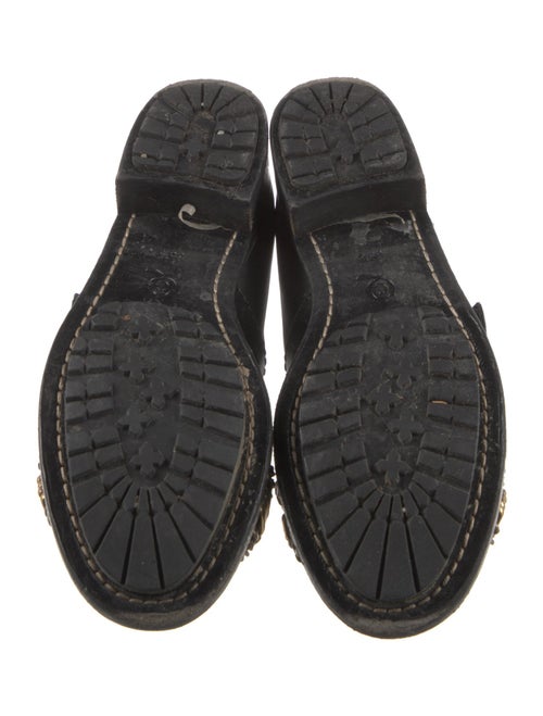 Alexander McQueen Leather Chain-Link Accents Combat Boots