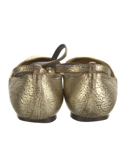 Alexander McQueen Leather Crystal Embellishments Ballet Flats