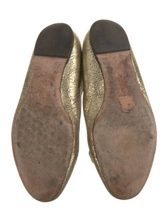 Alexander McQueen Leather Crystal Embellishments Ballet Flats