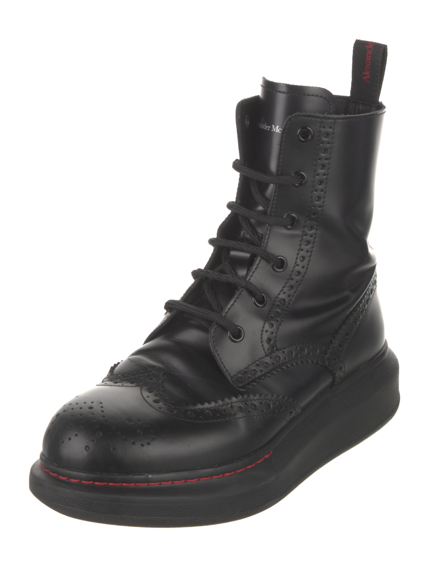 Alexander McQueen Leather Combat Boots