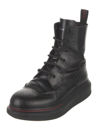 Alexander McQueen Leather Combat Boots