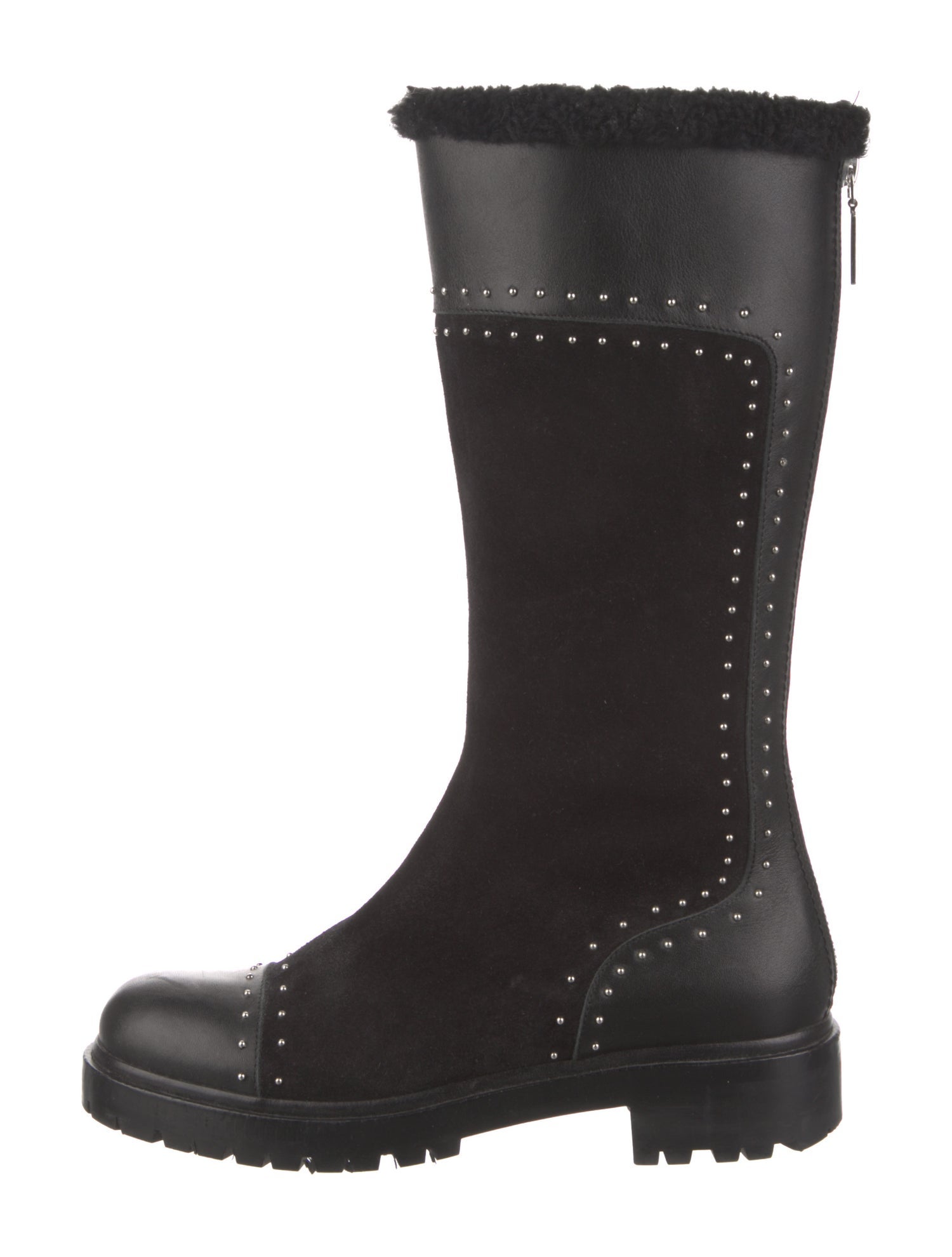 Alexander McQueen Leather Studded Accents Combat Boots