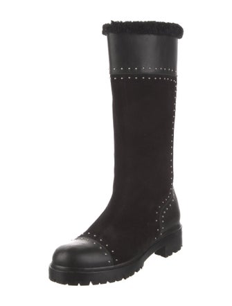 Alexander McQueen Leather Studded Accents Combat Boots