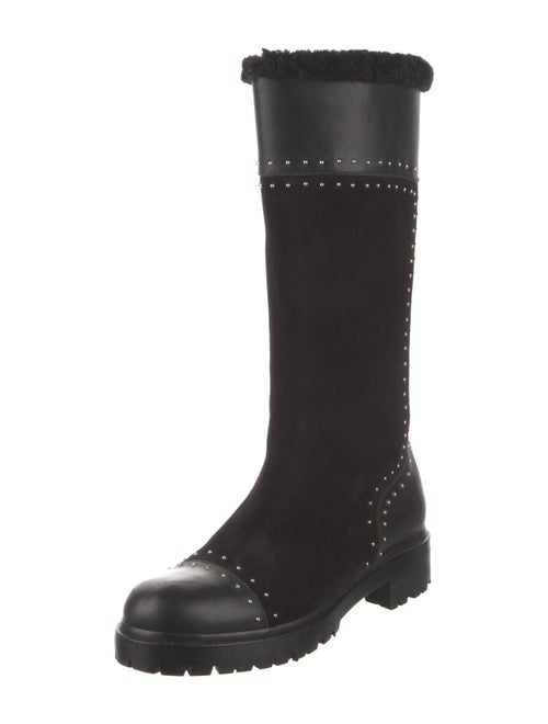 Alexander McQueen Leather Studded Accents Combat Boots