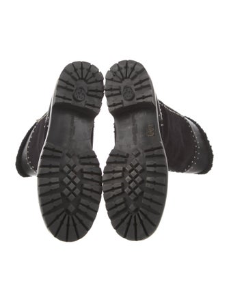 Alexander McQueen Leather Studded Accents Combat Boots