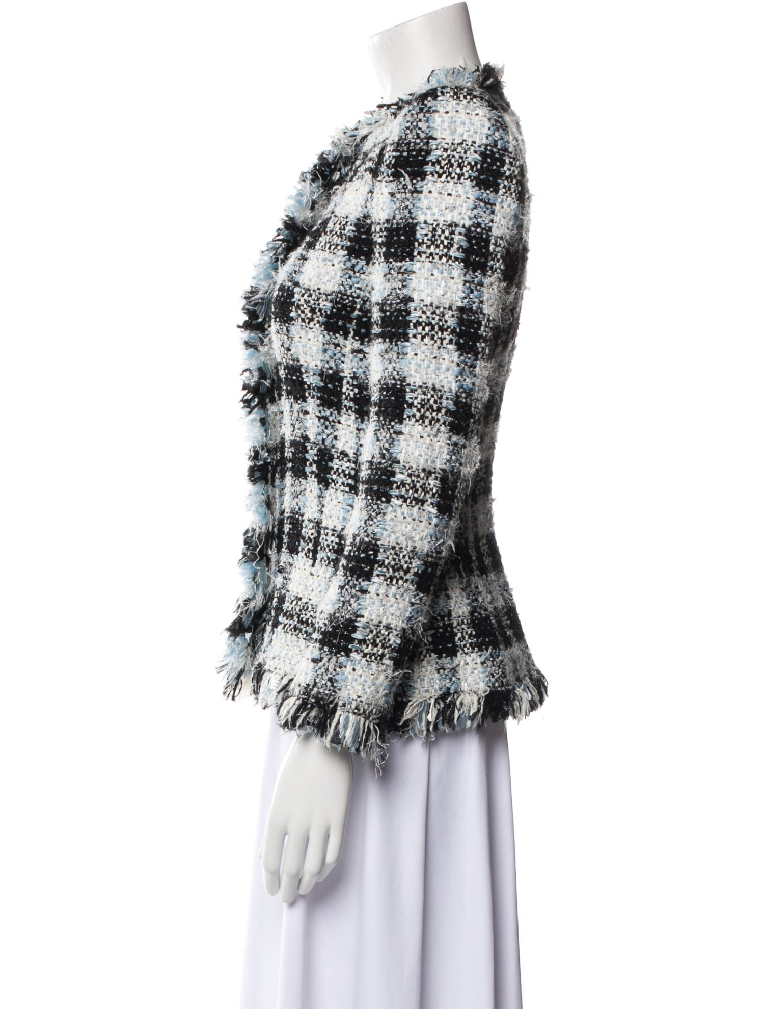 Alexander McQueen Tweed Plaid Print Jacket