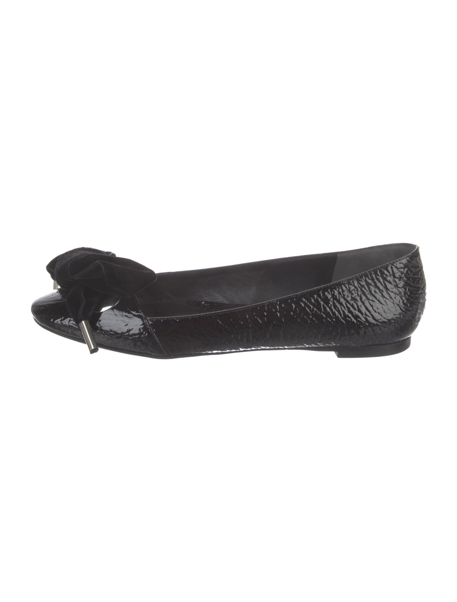 Alexander McQueen Patent Leather Bow Accents Flats