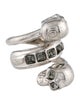 Alexander McQueen Crystal Twin Skull Spiral Ring