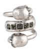 Alexander McQueen Crystal Twin Skull Spiral Ring