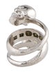 Alexander McQueen Crystal Twin Skull Spiral Ring