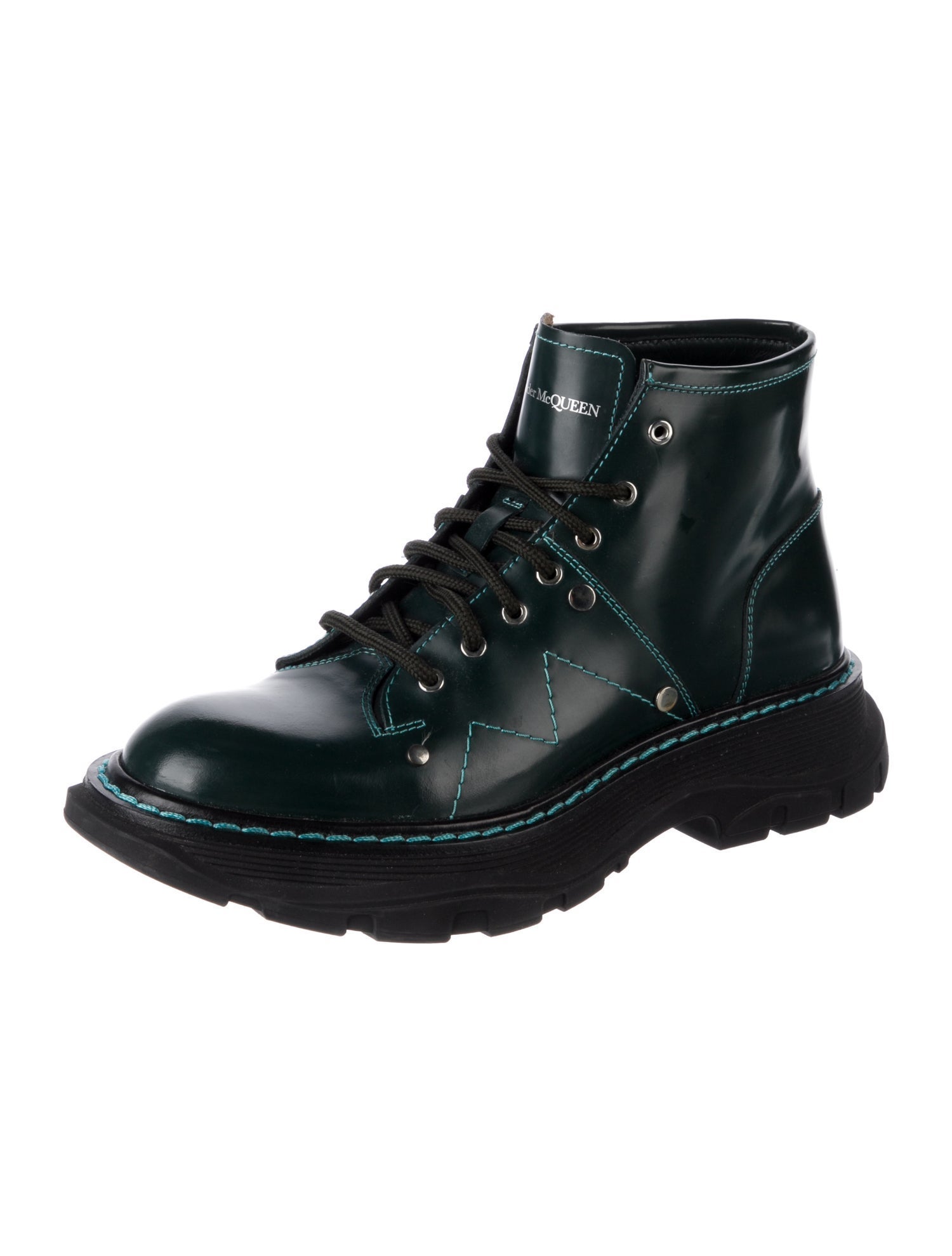 Alexander McQueen Leather Combat Boots