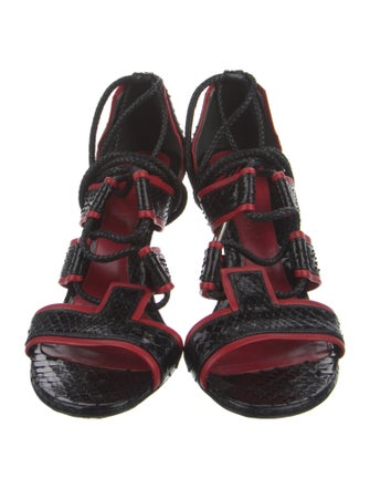 Alexander McQueen Snakeskin Gladiator Sandals