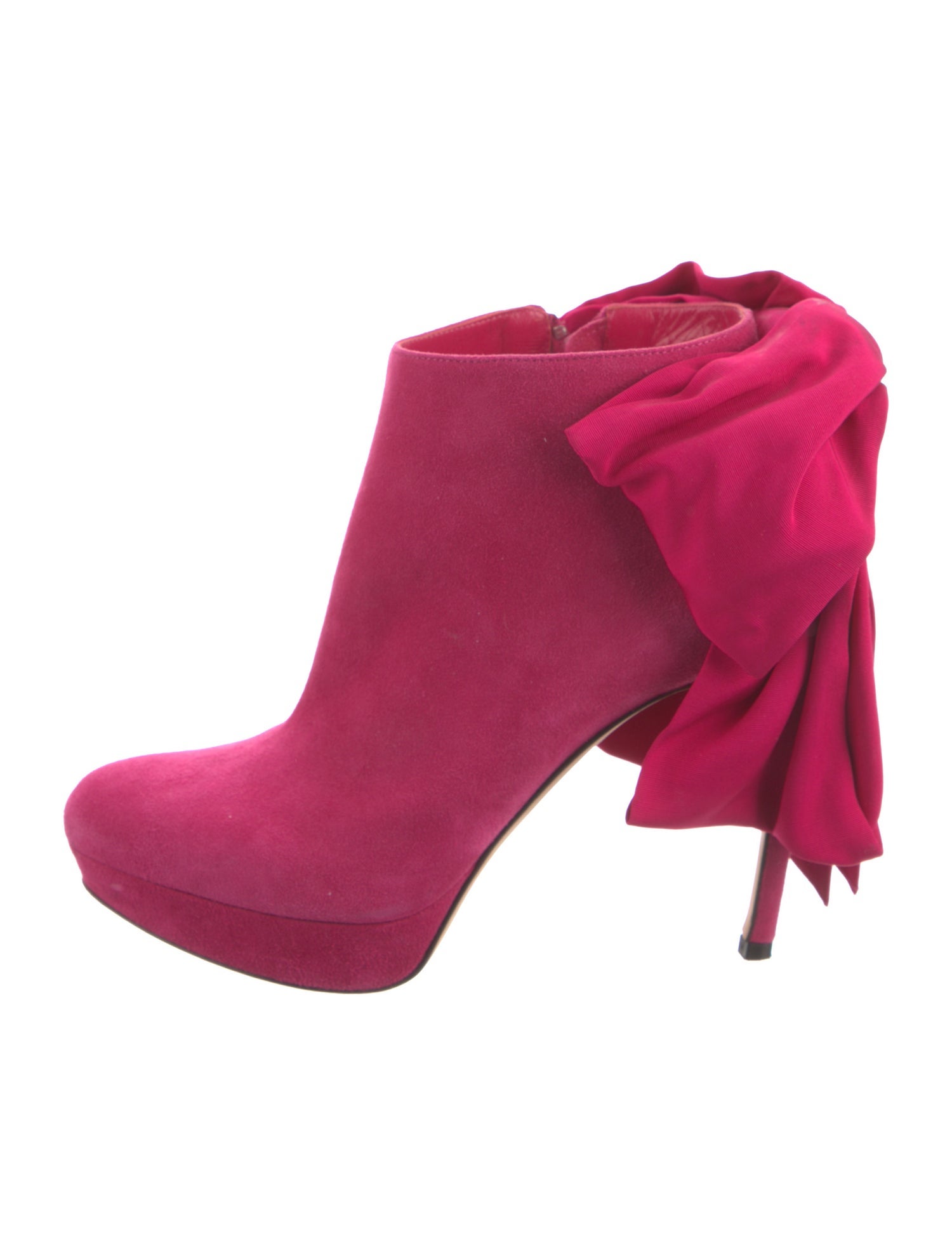 Alexander McQueen Suede Bow Accents Boots