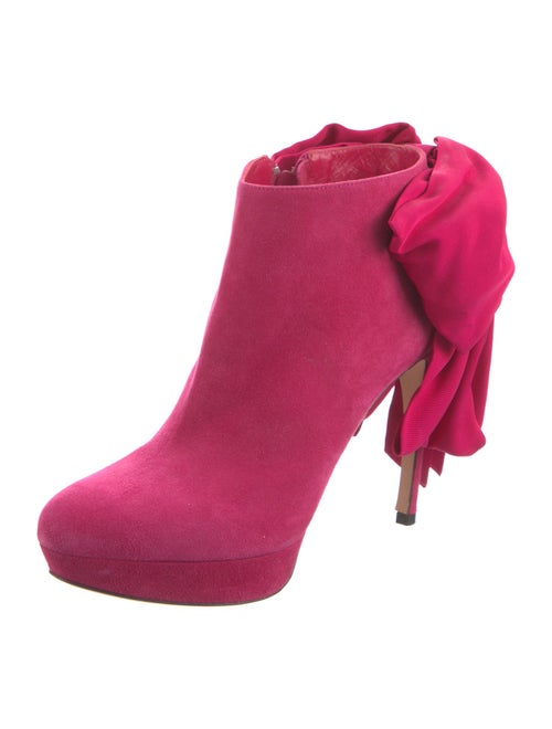 Alexander McQueen Suede Bow Accents Boots