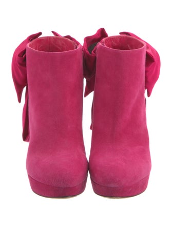 Alexander McQueen Suede Bow Accents Boots