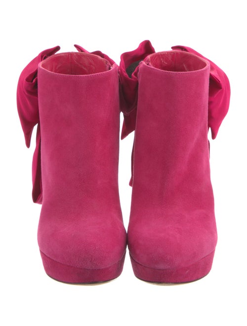 Alexander McQueen Suede Bow Accents Boots