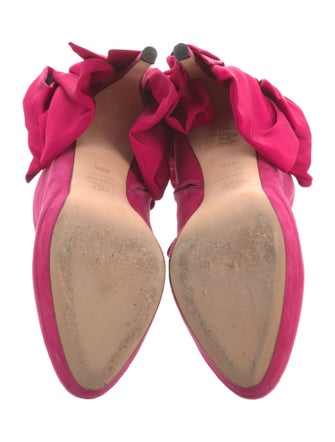 Alexander McQueen Suede Bow Accents Boots