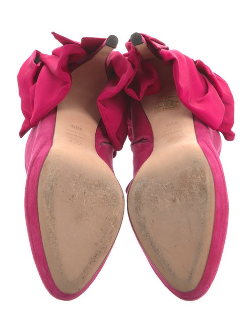 Alexander McQueen Suede Bow Accents Boots
