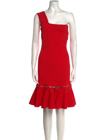 Alexander McQueen Dresses One-Shoulder Knee-Length Dress L