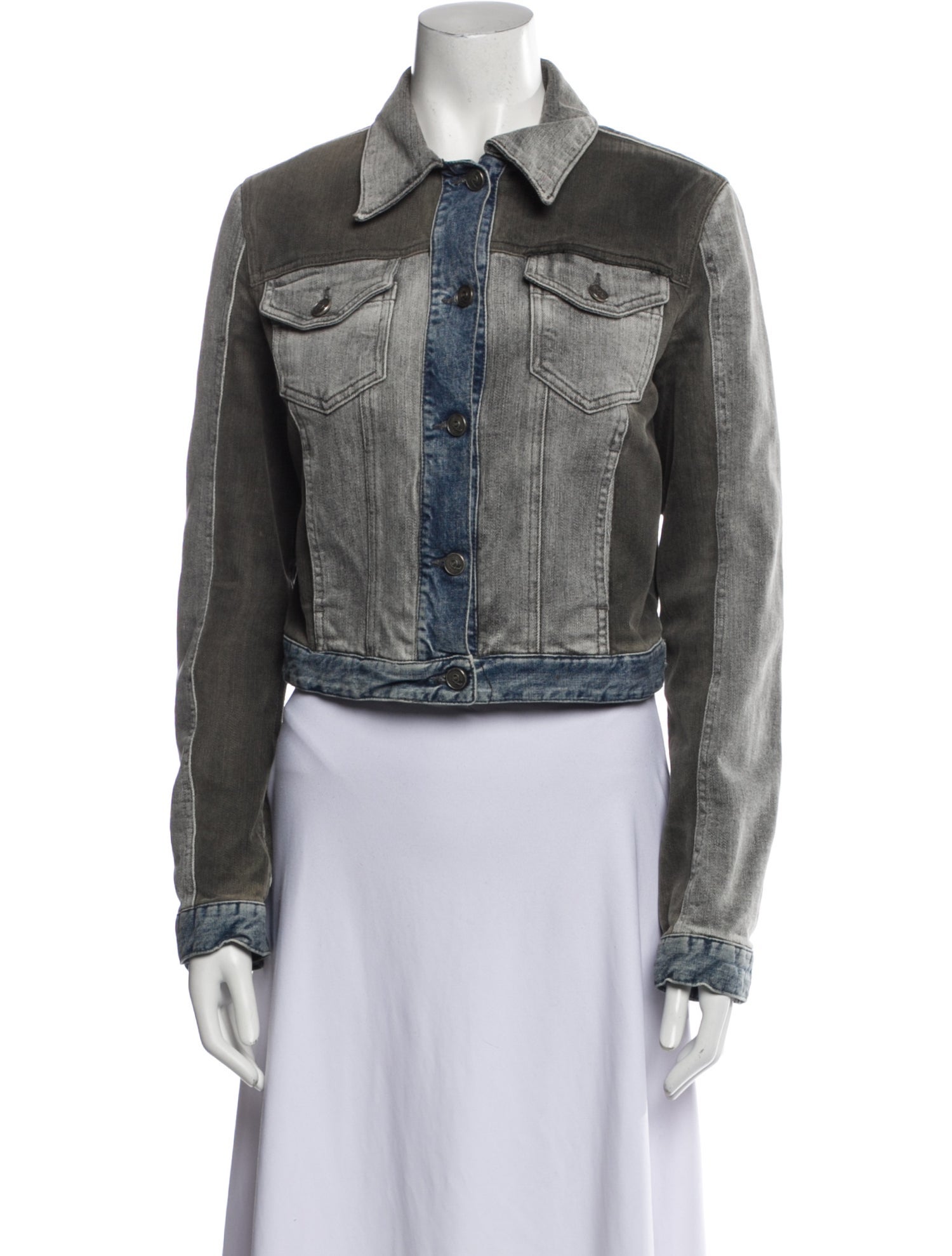 Alexander McQueen Colorblock Pattern Denim Jacket