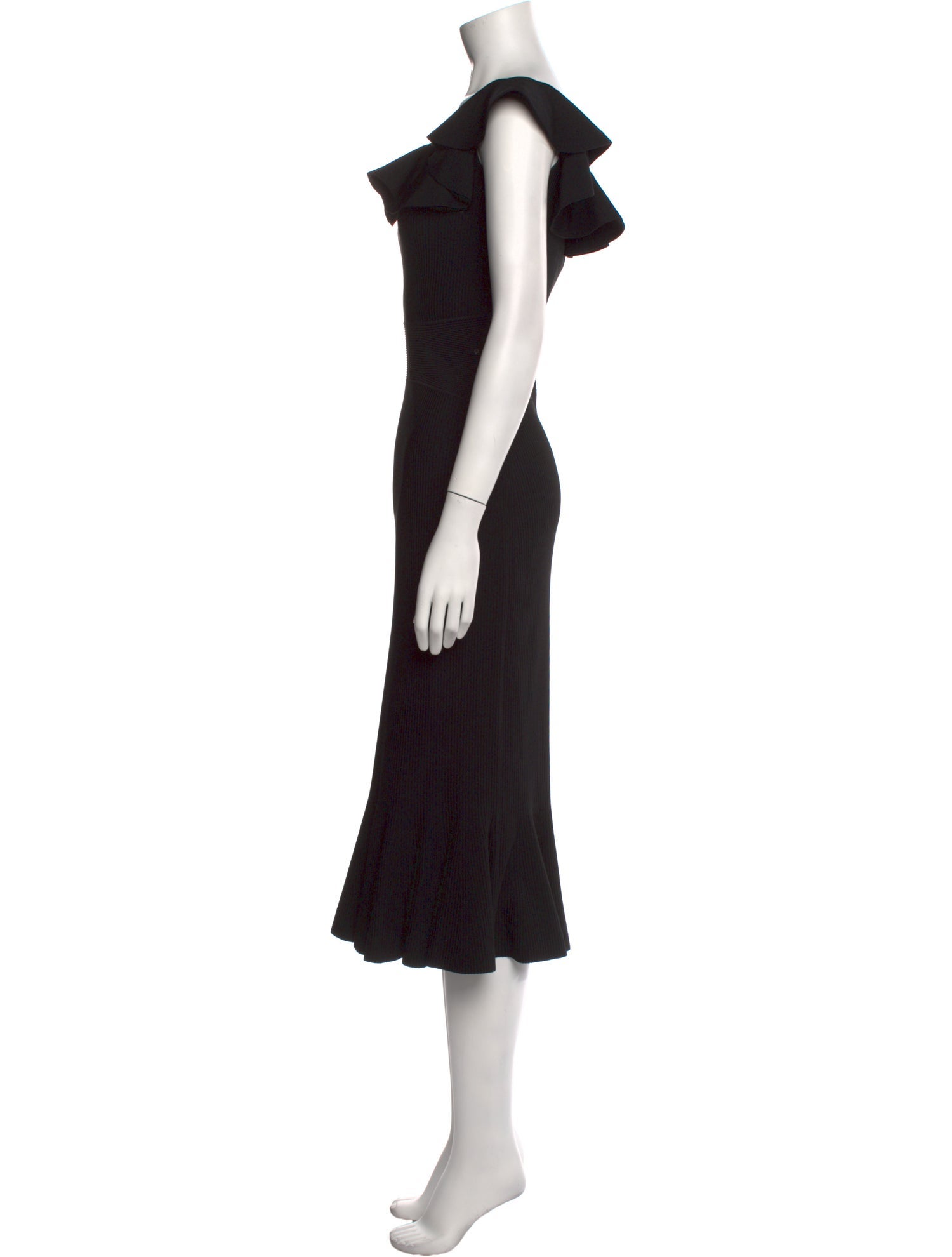 Alexander McQueen Square Neckline Midi Length Dress