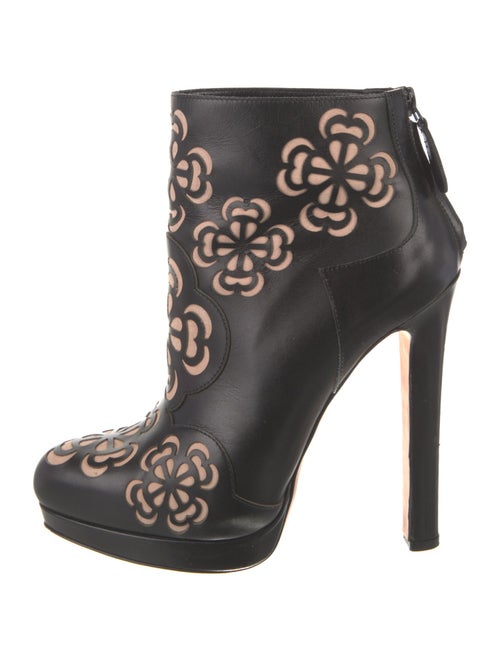 Alexander McQueen Leather Floral Print Boots