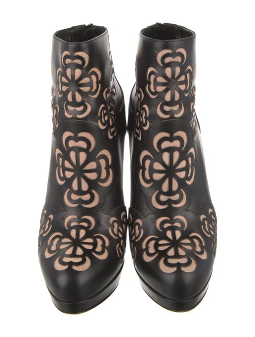 Alexander McQueen Leather Floral Print Boots