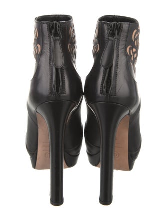 Alexander McQueen Leather Floral Print Boots