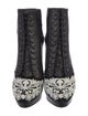 Alexander McQueen Leather Lace Pattern Lace-Up Boots