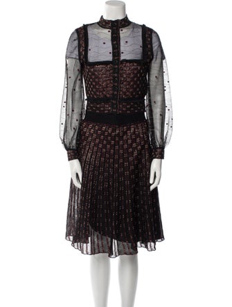 Alexander McQueen Silk Lace Pattern Skirt Set