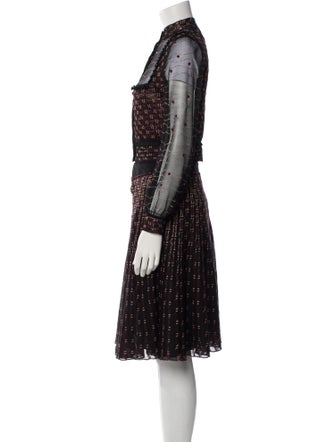 Alexander McQueen Silk Lace Pattern Skirt Set